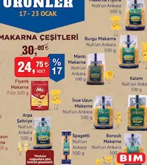 NUH 'UN ANKARA MAKARNA ÇEŞİTLERİ 500 G fiyat ve kampanya bilgisi